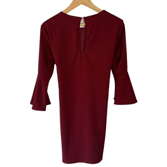 Lulus Last Love Song Burgundy Tie Waist Dress Medium - Picture 6 of 9